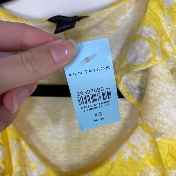 Ann Taylor Yellow Ruffle Tank Top Career - Picture 3 of 3